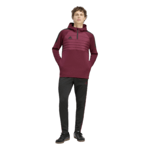 adidas Tiro Essential Winter Pants KS8373 zwarte heren trainingsbroek met bordeauxrode details en enkelritsen