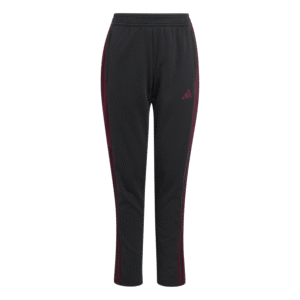 adidas Tiro Essential Winter Pants KS8375 zwarte jongens trainingsbroek met bordeauxrode accenten en enkelritsen