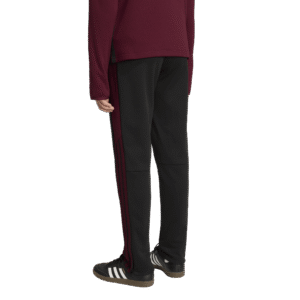 adidas Tiro Essential Winter Pants KS8375 zwarte jongens trainingsbroek met bordeauxrode accenten en enkelritsen