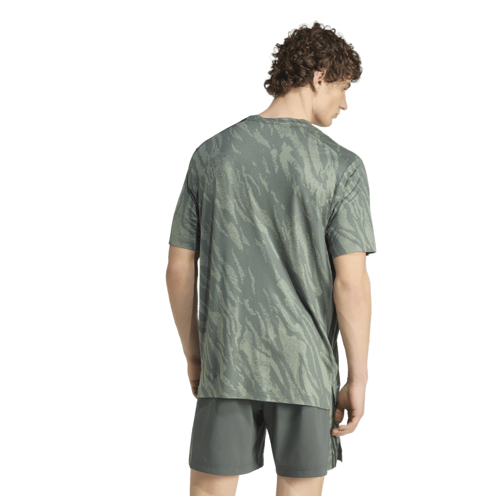 adidas Techess AOP T-Shirt KT3869 Soft Green heren sportshirt met all-over print