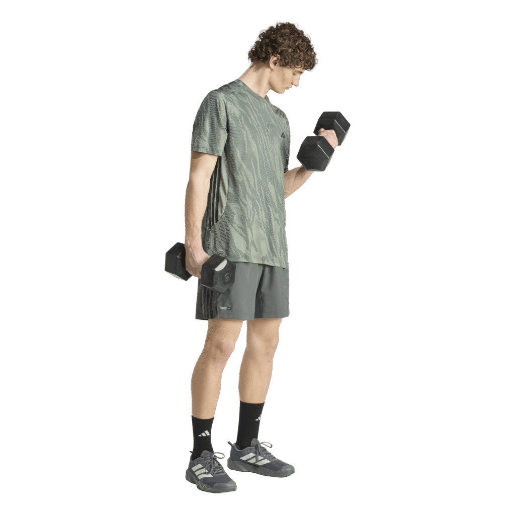 adidas Techess AOP T-Shirt KT3869 Soft Green heren sportshirt met all-over print