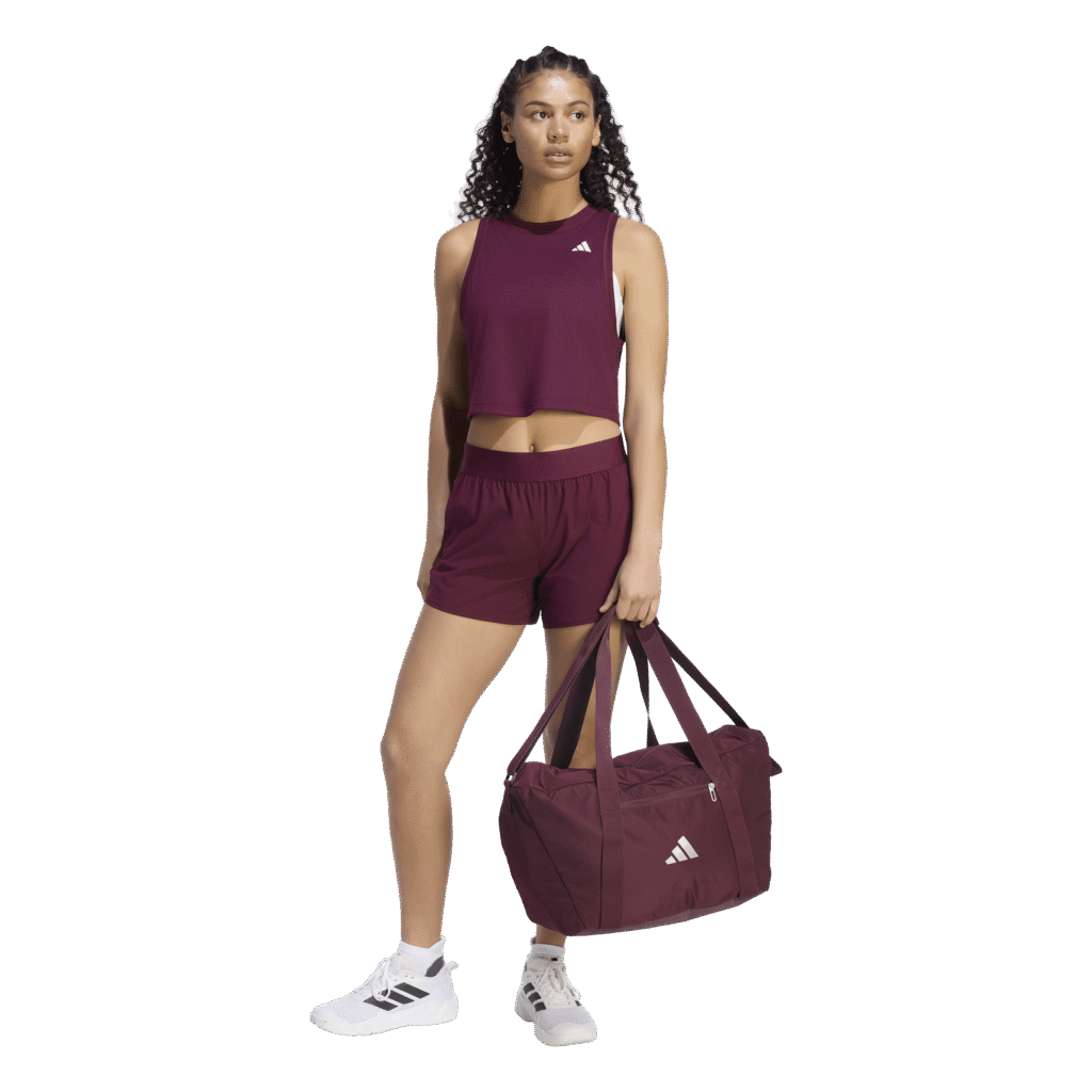 adidas KV0512 SP Sporttas bordeauxrode dames gymtas Maroon met zilveren details