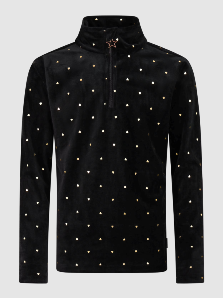 Protest PRTMarta JR 12962002 True Black zwarte meiden ski pulli met korte rits