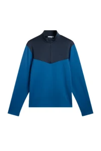 J.Lindeberg GMJS17071 0603 Maclean Quarter Zip Mid Layer lichtblauwe heren pullover Set Sail