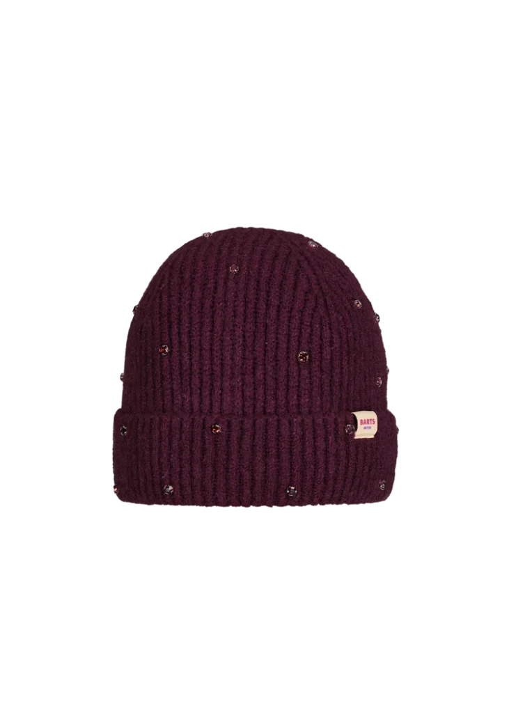 Barts Alenya Beanie Aubergine 7041425 paarsrode gebreide wintermuts