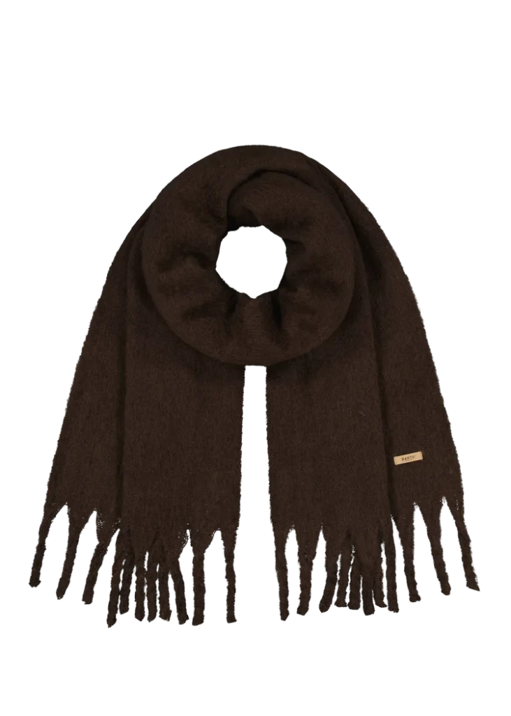 Barts Fyone Scarf Dark Brown 5813-201 donkerbruine gebreide wintersjaal