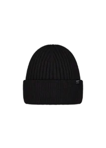 Barts 2160 011 Nieck Beanie zwarte gebreide heren muts met fleece headband Black