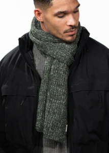 Barts 6195 13 Skaga Scarf legergroene gebreide wintersjaal Army