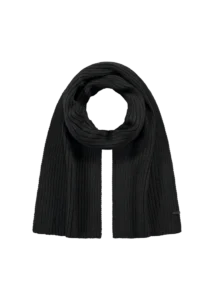 Barts Wilbert Scarf Black 3857001 zwarte gebreide wintersjaal