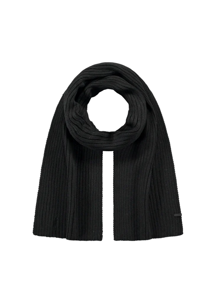 Barts Wilbert Scarf Black 3857001 zwarte gebreide wintersjaal