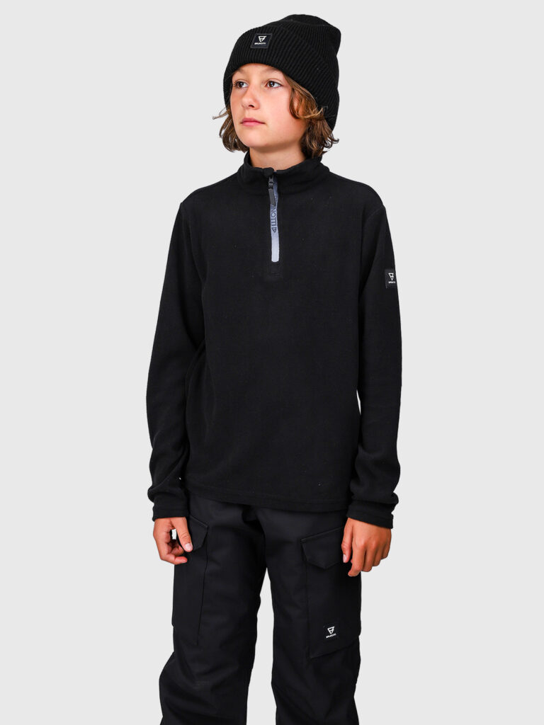 Brunotti Tenny Boys Snow Fleece 2623240191-9999 zwarte warme jongens ski pully