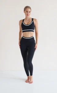 Contrast Leggings Black Sapphire x White dames sportlegging met shape control