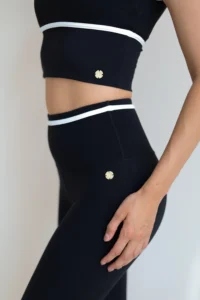 Contrast Leggings Black Sapphire x White dames sportlegging met shape control