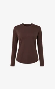 House of Gravity Active Long Sleeve Cacao Brown HG-209-2604-4201 soepele dames longsleeve sporttop