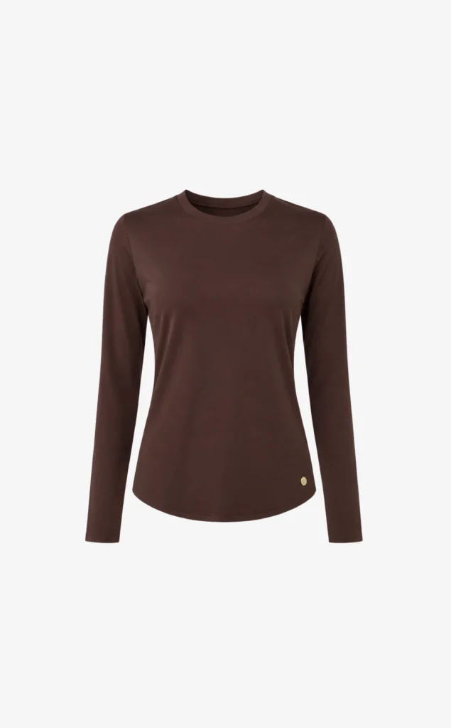 House of Gravity Active Long Sleeve Cacao Brown HG-209-2604-4201 soepele dames longsleeve sporttop