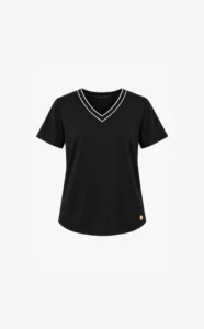 House of Gravity Active V-Tee HG-2604-1020 Black x White relaxt dames sport t-shirt met v-hals