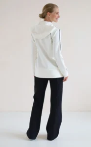 House of Gravity Cardigan Off-white Marble HG-718-2604-2100 luxe dames vest met capuchon en rits