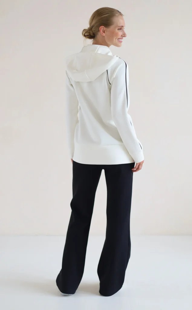 House of Gravity Cardigan Off-white Marble HG-718-2604-2100 luxe dames vest met capuchon en rits