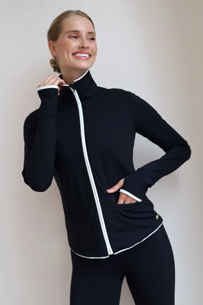 House of Gravity Contrast Performance Jacket HG-210-2604-1020 Black x White dames sportvest