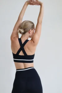 House of Gravity Contrast Signature Bra HG-113-2604-1020 Black x White luxe zwarte dames sport-bh