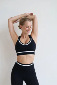 House of Gravity Contrast Signature Bra HG-113-2604-1020 Black x White luxe zwarte dames sport-bh