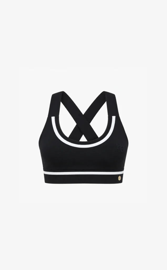 House of Gravity Contrast Signature Bra HG-113-2604-1020 Black x White luxe zwarte dames sport-bh