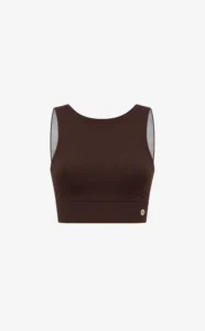 House of Gravity Divine Crop Top HG-100-2604-4201 Cacao Brown bruine dames crop top met ingebouwde bh
