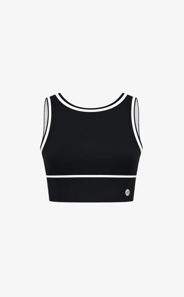 House of Gravity Divine Crop Top HG-111-2604-1020 Black x White luxe zwarte dames crop top