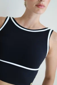 House of Gravity Divine Crop Top HG-111-2604-1020 Black x White luxe zwarte dames crop top