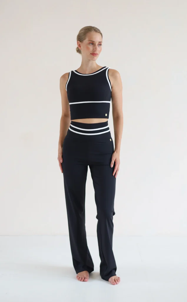 House of Gravity - Gravity Performance Trouser HG-617-2604-1020 Black x White soepele dames sportbroek