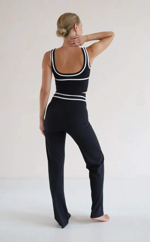House of Gravity - Gravity Performance Trouser HG-617-2604-1020 Black x White soepele dames sportbroek
