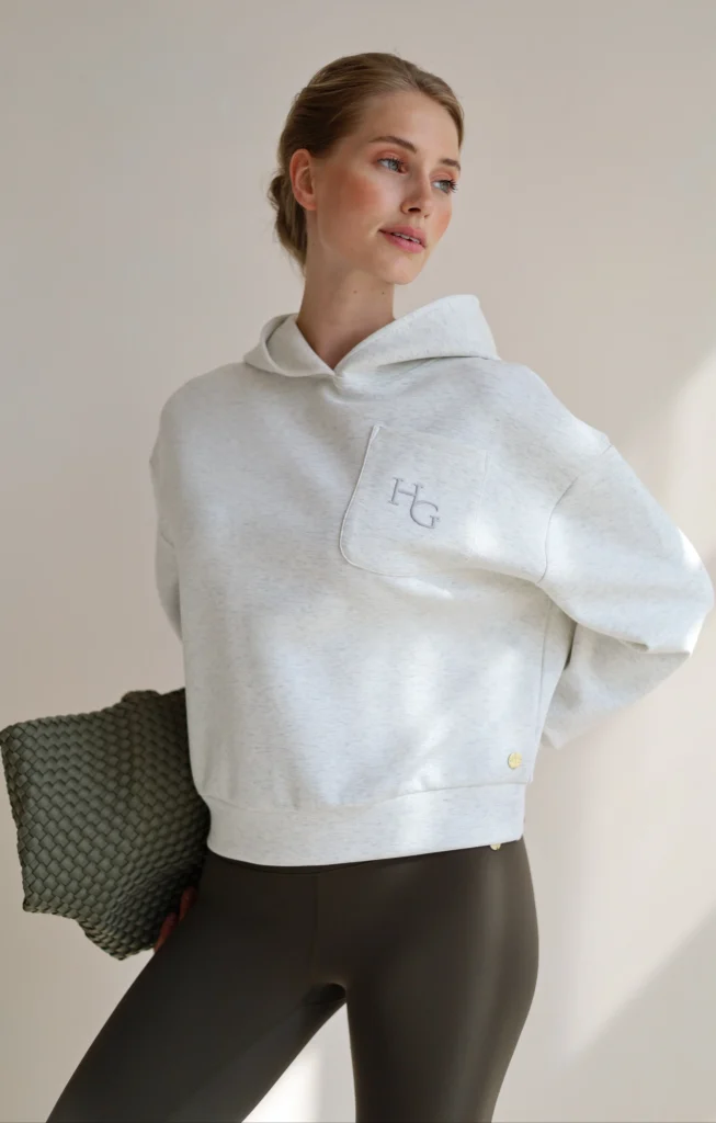 House of Gravity Gravity Hoodie HG-734-2604-1103 Light Stone Melange gemêleerde licht zandkleurige dames hoodie