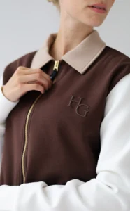 House of Gravity Tailored Bomber Jacket HG-736-2604-4224 Brown White Sand gestreept dames bomberjack