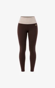 House of Gravity Signature Leggings HG-512-2604-4242 Brown Sand White gestreepte dames sportlegging