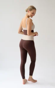 House of Gravity Signature Leggings HG-512-2604-4242 Brown Sand White gestreepte dames sportlegging