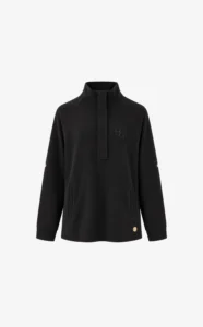 House of Gravity Oversized City Sweater HG-735-2604-1000 Black Sapphire lange dames sweater met goudkleurige rits