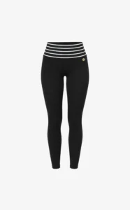 House of Gravity Signature Leggings HG-512-2604-1022 Black x White Stripe zwarte dames sportlegging met witte bies
