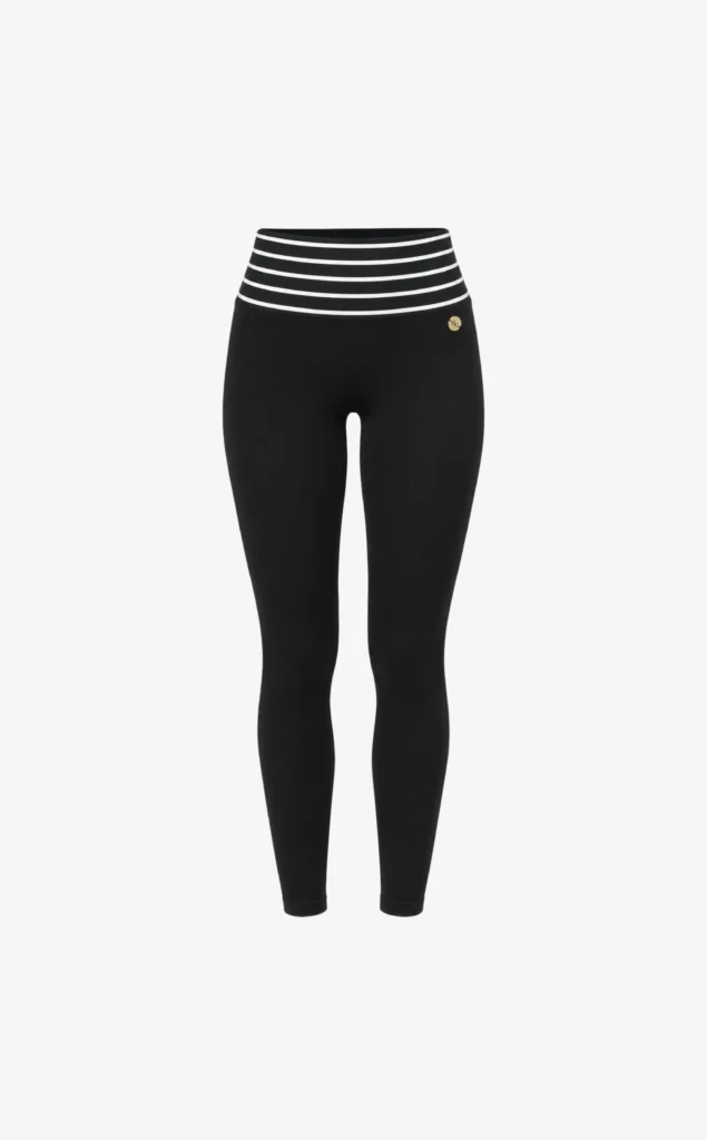 House of Gravity Signature Leggings HG-512-2604-1022 Black x White Stripe zwarte dames sportlegging met witte bies
