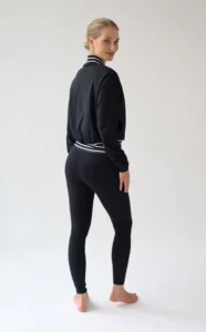 House of Gravity Signature Leggings HG-512-2604-1022 Black x White Stripe zwarte dames sportlegging met witte bies