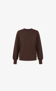 House of Gravity Sweater Cacao Brown HG-726-2604-4201 dames trui met poofmouwen en afneembare kraag