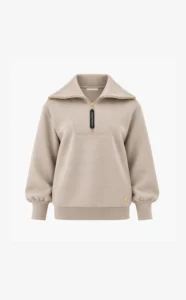 House of Gravity Turtleneck Zip Sweater HG-701-2604-4100 Sand Stone beige dames trui met rits en col
