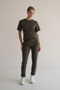 House of Gravity Active Basic Tee HG-400-2604-5030 Olivine Green olijfgroen dames sportshirt