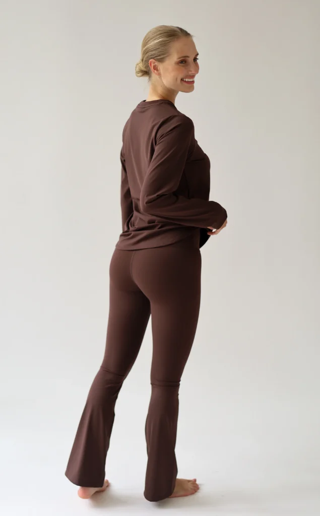 House of Gravity Flared Tights HG-505-2604-4201 Cacao Brown bruine dames flared legging