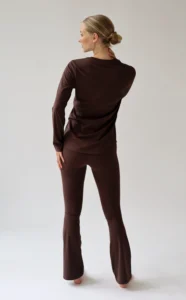 House of Gravity Flared Tights HG-505-2604-4201 Cacao Brown bruine dames flared legging