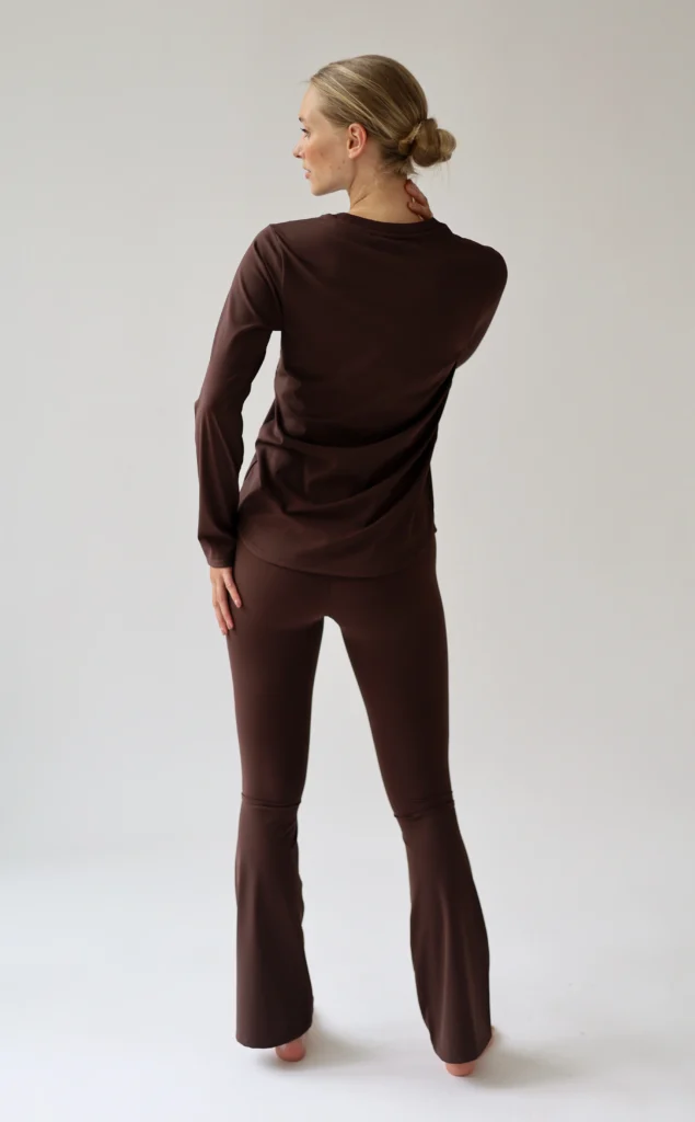 House of Gravity Flared Tights HG-505-2604-4201 Cacao Brown bruine dames flared legging