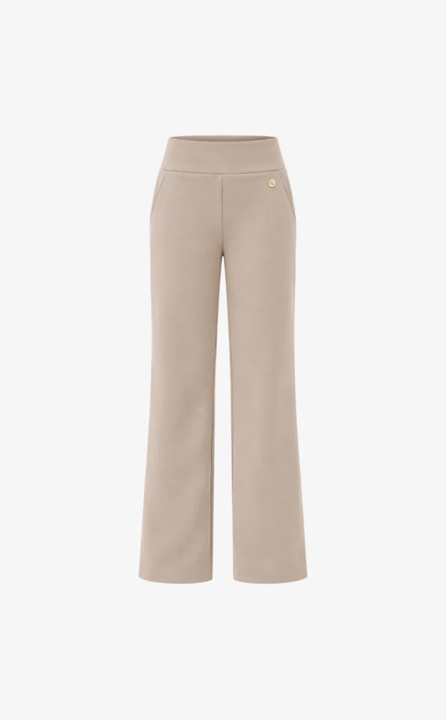 House of Gravity Wide Leg Trousers HG-616-2604-4100 Sand Stone beige damesbroek met wijde pijpen