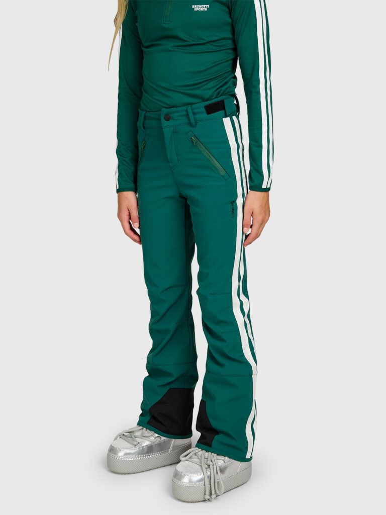 Brunotti lennys girls softshell pants 2624220215 6991 hunter green meiden skibroek softshell donkergroen