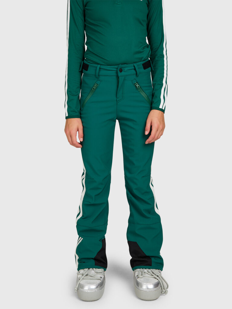 Brunotti lennys girls softshell pants 2624220215 6991 hunter green meiden skibroek softshell donkergroen