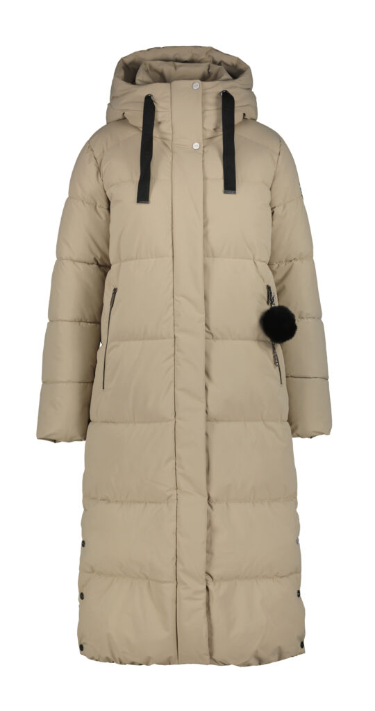 Luhta heinis dames winter jas 232440367l kleur 031 cement beige grijs winterjas outdoor jack