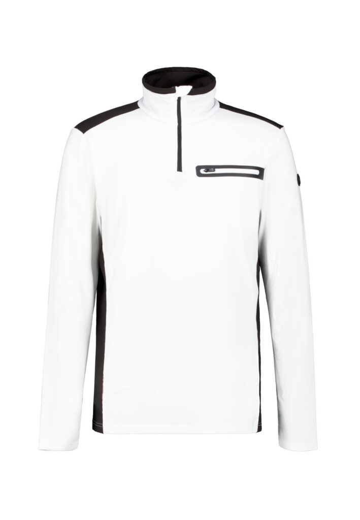 Luhta Kodannotko 232561677L-010 witte heren ski-pully met opstaande kraag en rits